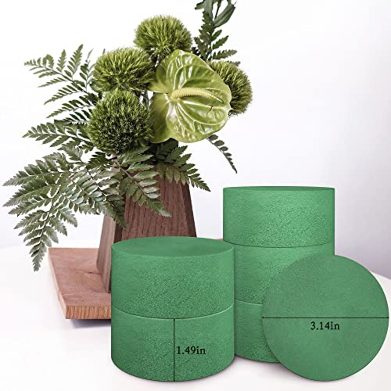 6 Pack Round Floral Foam Blocks,3'' Large Dry Floral Foam for Artificial Flowers,Flower Foam Blocks for Wedding Aisle Flowers Party Decoration